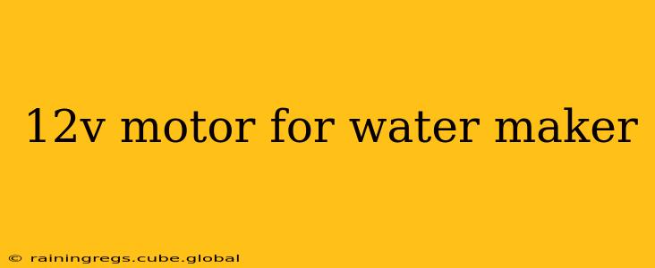 12v motor for water maker