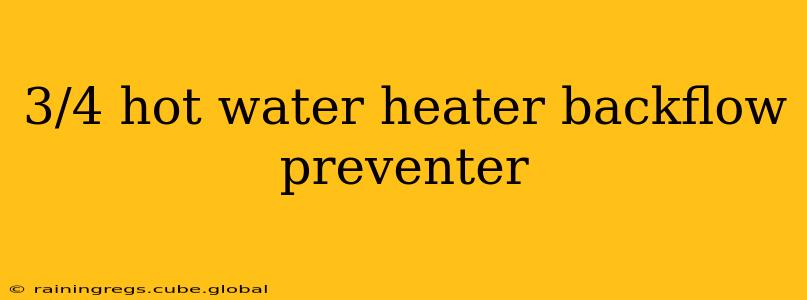 3/4 hot water heater backflow preventer