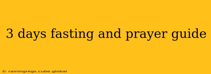 3 days fasting and prayer guide
