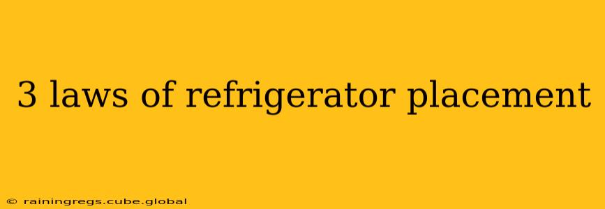 3 laws of refrigerator placement