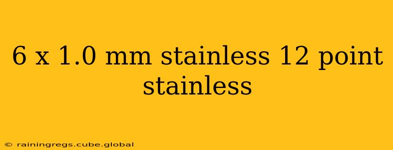 6 x 1.0 mm stainless 12 point stainless