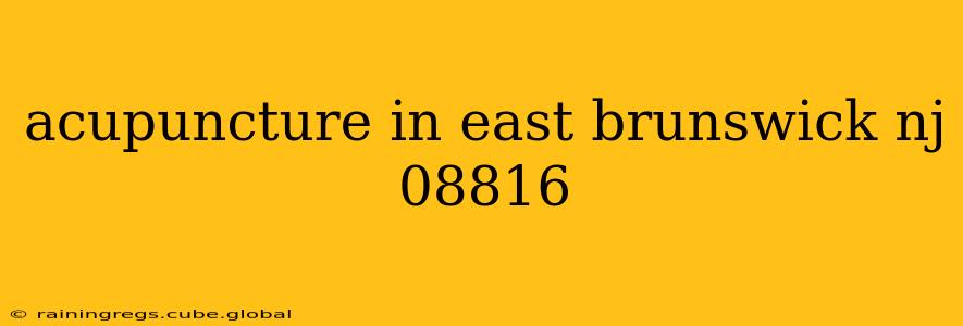 acupuncture in east brunswick nj 08816