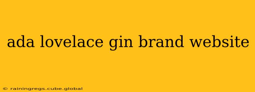 ada lovelace gin brand website