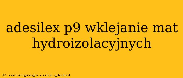 adesilex p9 wklejanie mat hydroizolacyjnych