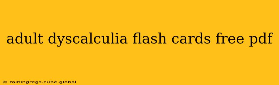 adult dyscalculia flash cards free pdf