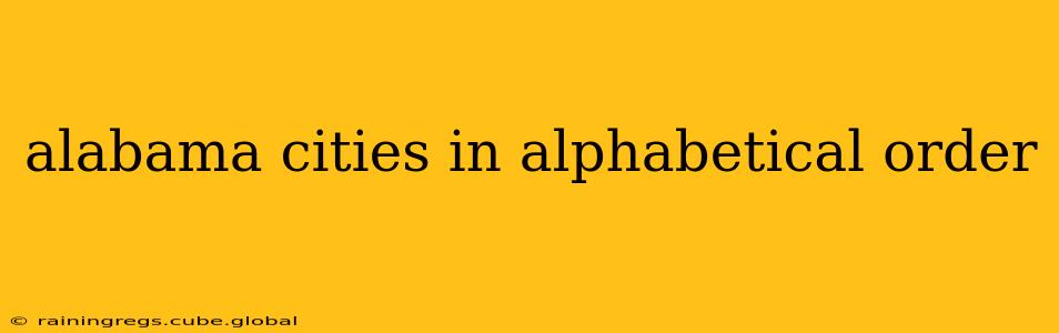 alabama cities in alphabetical order