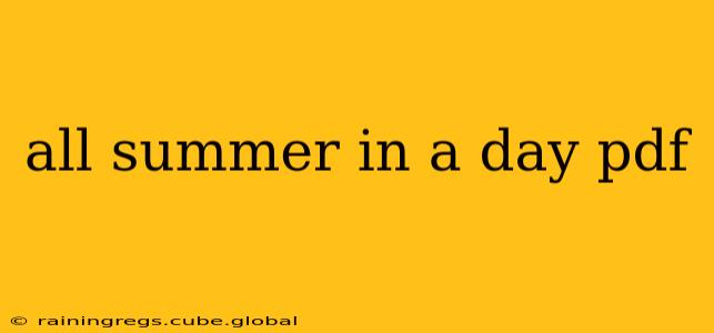 all summer in a day pdf
