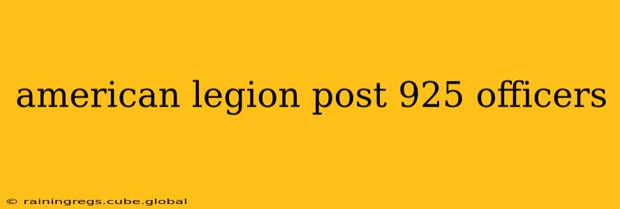 american legion post 925 officers