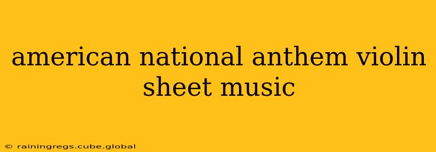 american national anthem violin sheet music
