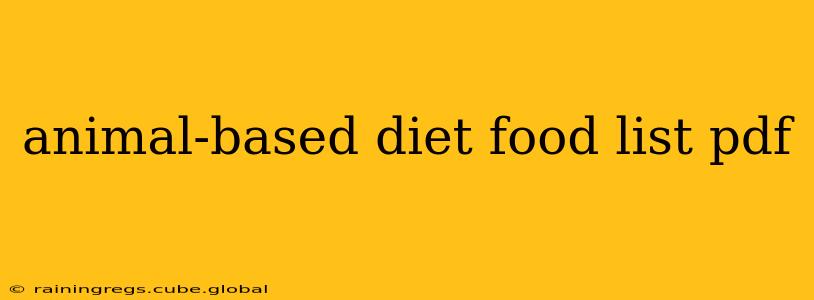 animal-based diet food list pdf