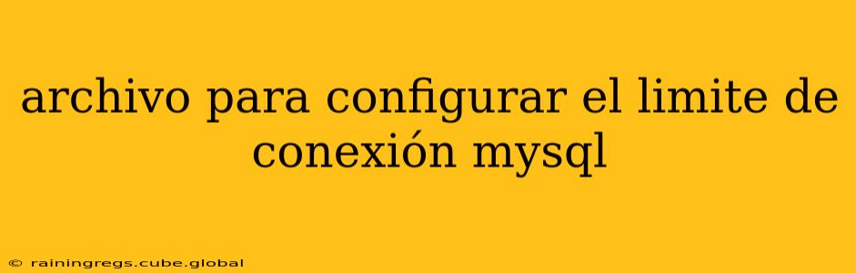 archivo para configurar el limite de conexión mysql
