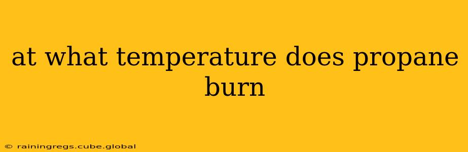 at what temperature does propane burn