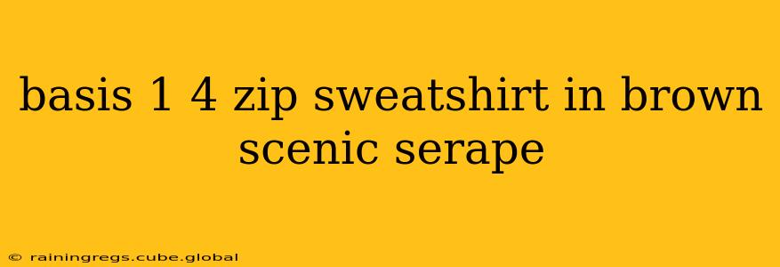 basis 1 4 zip sweatshirt in brown scenic serape