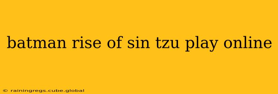 batman rise of sin tzu play online