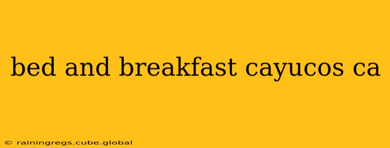 bed and breakfast cayucos ca