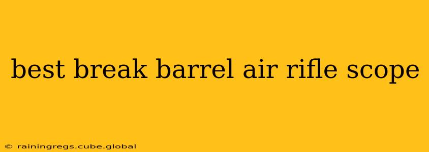 best break barrel air rifle scope