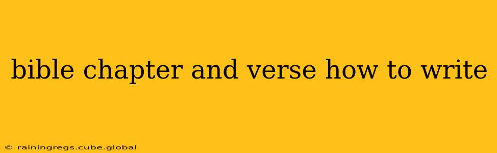 bible chapter and verse how to write