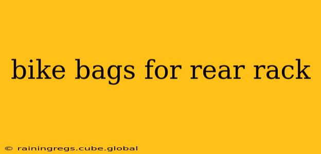 bike bags for rear rack