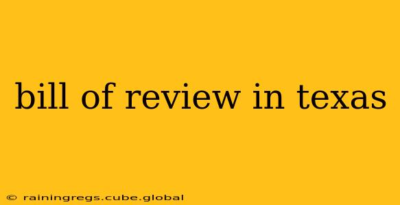 bill of review in texas