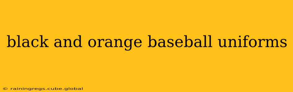 black and orange baseball uniforms