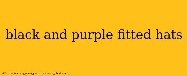 black and purple fitted hats