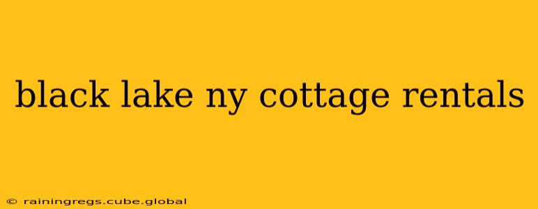 black lake ny cottage rentals