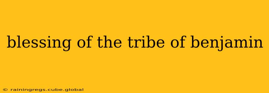 blessing of the tribe of benjamin