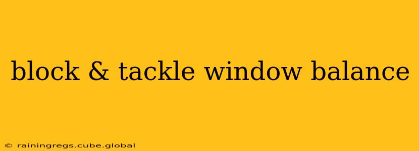 block & tackle window balance