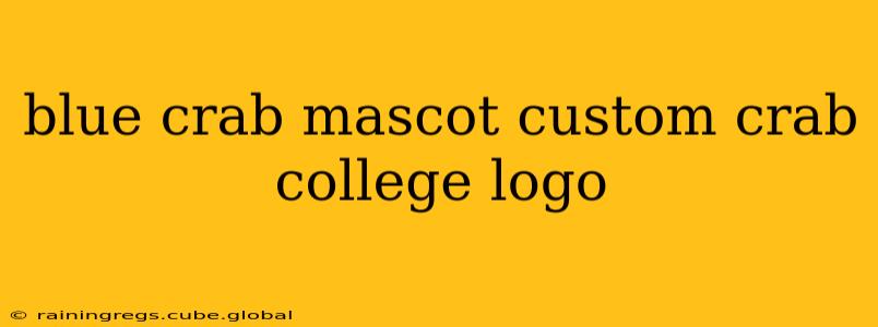 blue crab mascot custom crab college logo