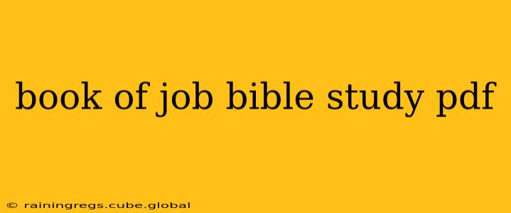 book of job bible study pdf