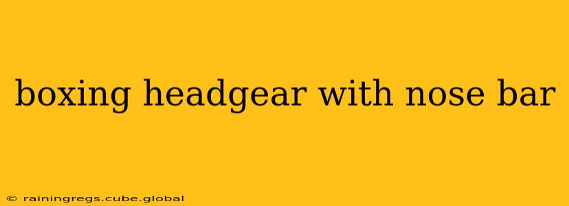 boxing headgear with nose bar
