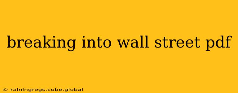 breaking into wall street pdf