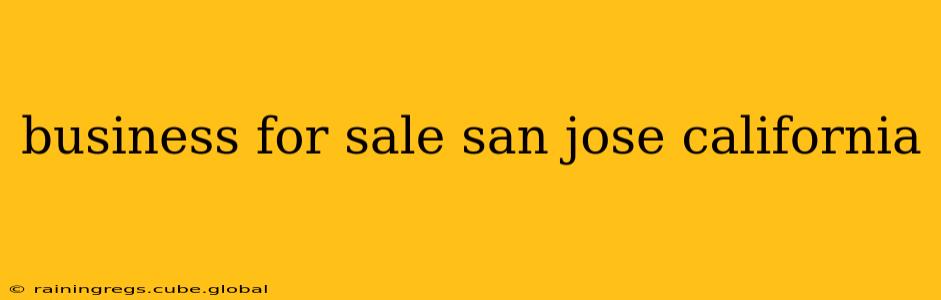 business for sale san jose california