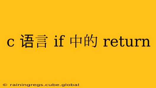 c 语言 if 中的 return