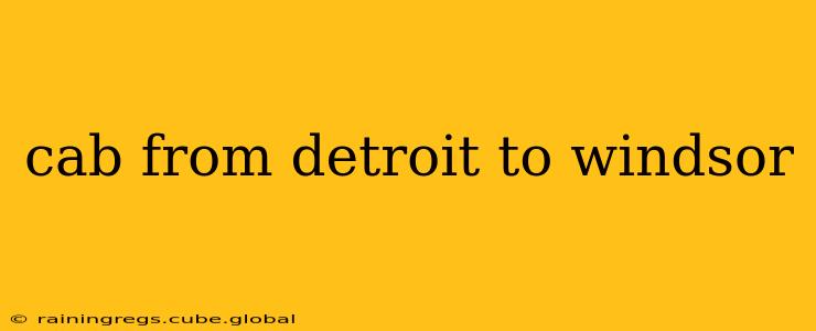 cab from detroit to windsor