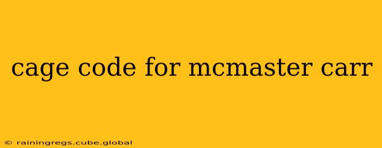 cage code for mcmaster carr