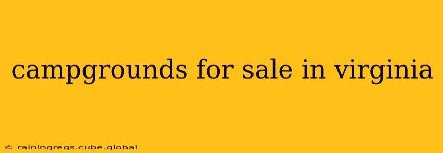 campgrounds for sale in virginia