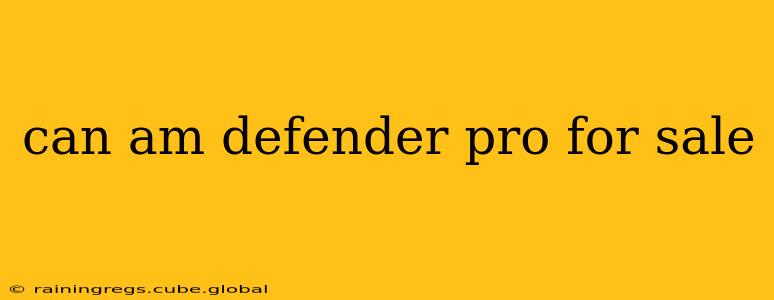 can am defender pro for sale