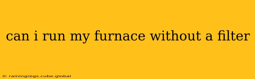 can i run my furnace without a filter