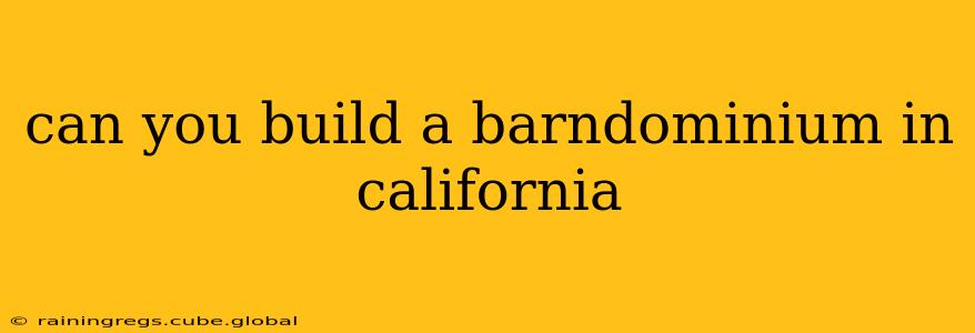 can you build a barndominium in california