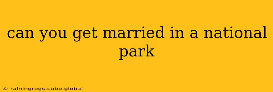 can you get married in a national park