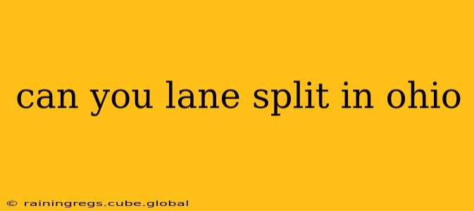 can you lane split in ohio