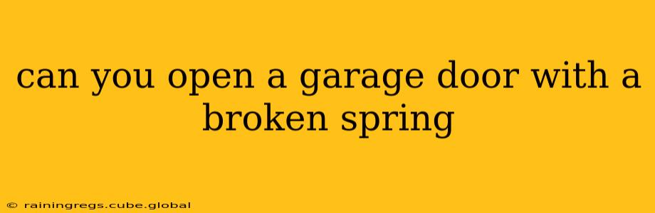 can you open a garage door with a broken spring