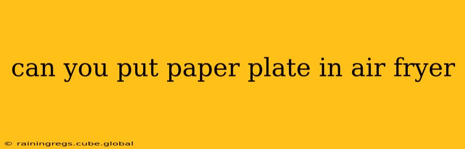 can you put paper plate in air fryer
