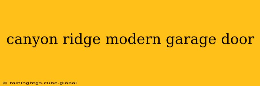 canyon ridge modern garage door