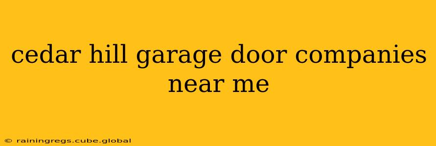 cedar hill garage door companies near me