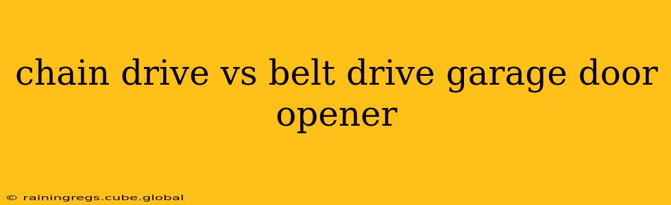 chain drive vs belt drive garage door opener