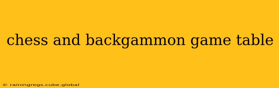 chess and backgammon game table