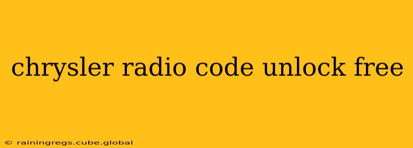 chrysler radio code unlock free
