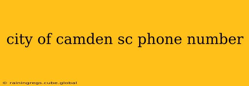 city of camden sc phone number
